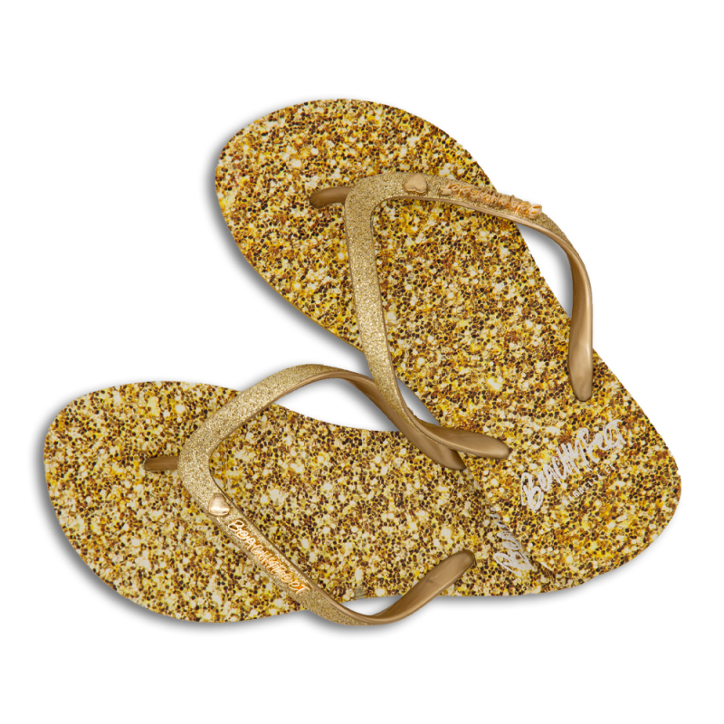 BeachyFeet Dames Teenslippers Golden Shimmer (Outlet) | Goud | 41/42