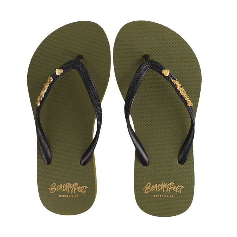 BeachyFeet Dames Teenslippers Khaki (Outlet)