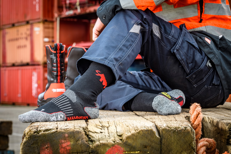 Bata Mammoet Allround Werksokken (Outlet) | Zwart/Rood | 39-42