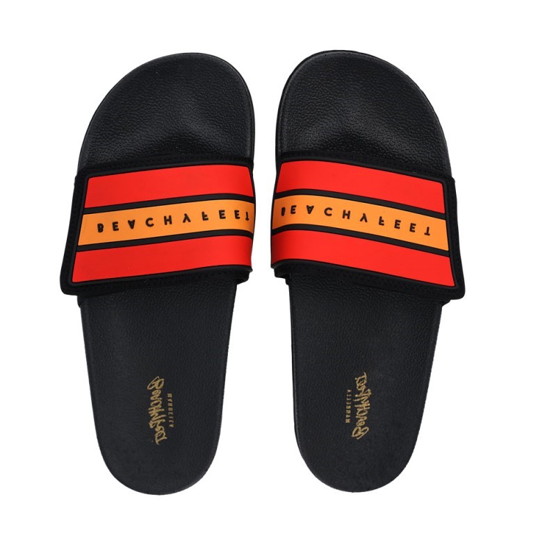 BeachyFeet Heren Strandslipper Slides Vibras De Espana (Outlet) | Zwart | 41/42