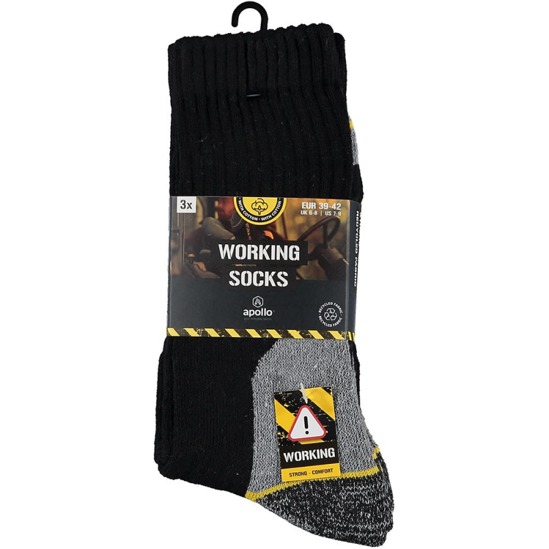 Apollo 000122430000 Worker Sokken (Outlet) | Assorti| 1 bundel (3 paar) | 39-42