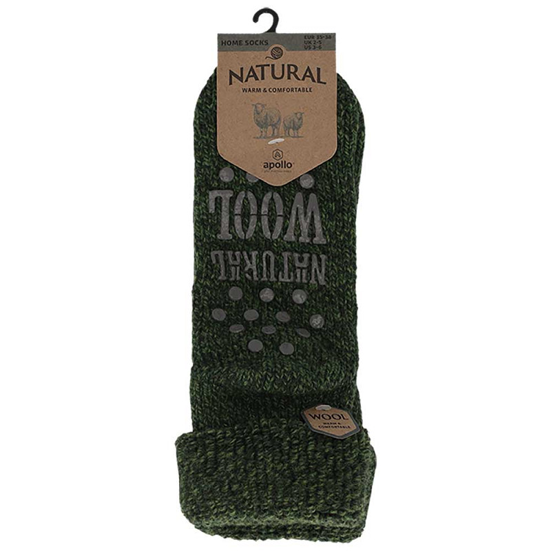 Apollo 000124354000 Wollen Homesokken | Legergroen | 35/38